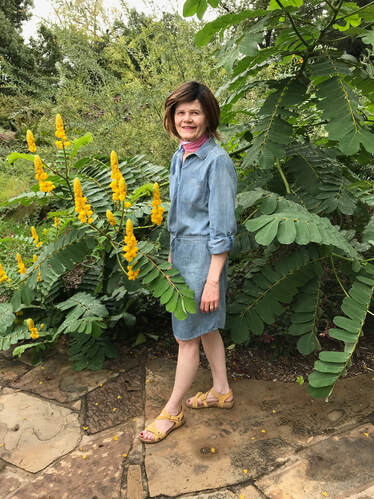 Lynne Schall, Author, in the Informal Gardens at The Philbrook Museum of Art, Tulsa, Oklahoma.