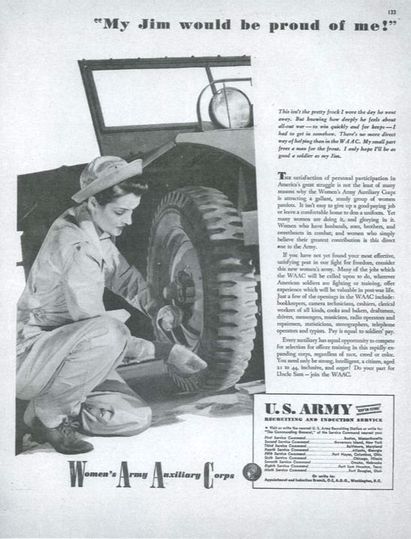 WAAC Recruiting Ad - My Jim Would Be Proud of Me - 1943