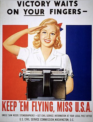 WWII - U.S. Civil Service - Recruiting Poster.  