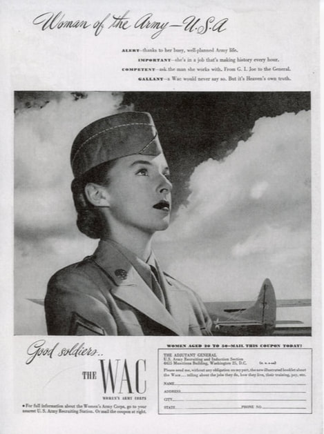 World War II, WAC Recruiting Ad, September 1944, Harper's Bazaar, 
