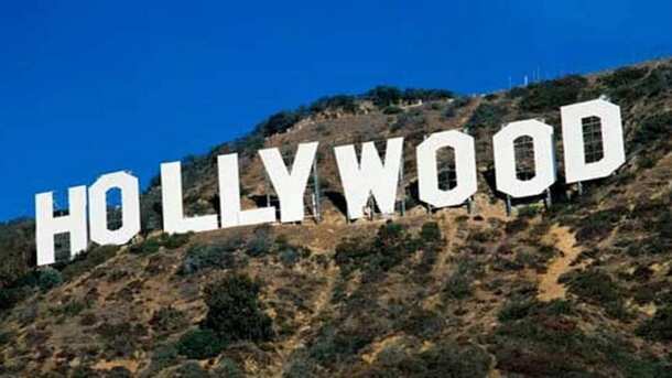 Color photo of the Hollywood Sign in Hollywood, Los Angeles, California, USA.